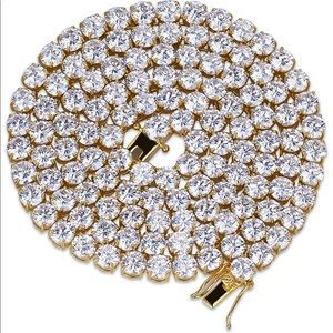 18K Gold & 925 Sterling Silver Iced Tennis Chains